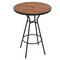 Outdoor Bar Table with Umbrella Hole, Footrest and Metal Base